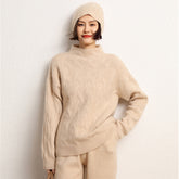 Women's Half Turtle Long Sleeve Warm Pullover Cashmere Sweater
